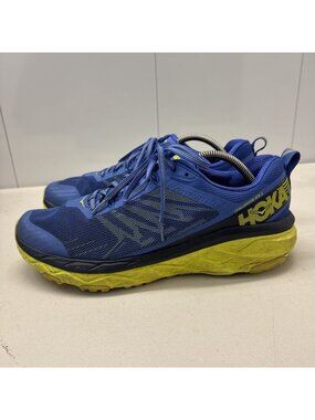 Hoka One One Challenger ATR 5 Shoes Mens 11.5 Blue Yellow Trail Running Sneakers